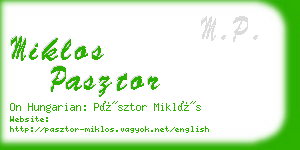 miklos pasztor business card